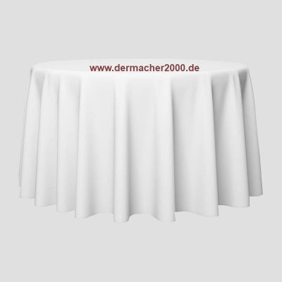 Tischdecke weiß 230 cm rund